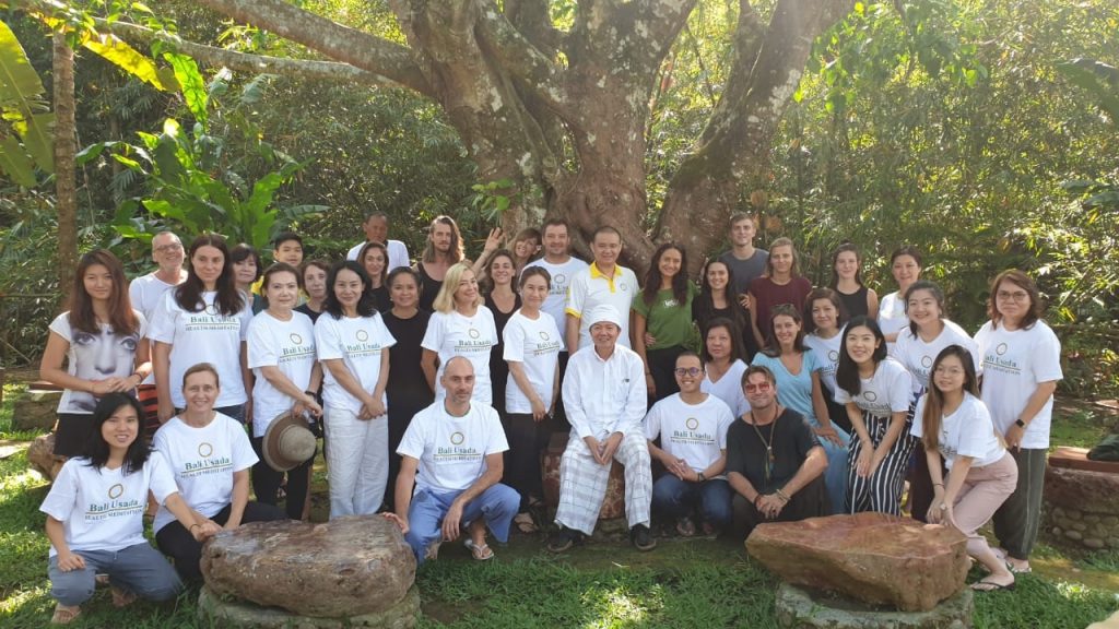 Our meditation group in front of the Bohdi tree